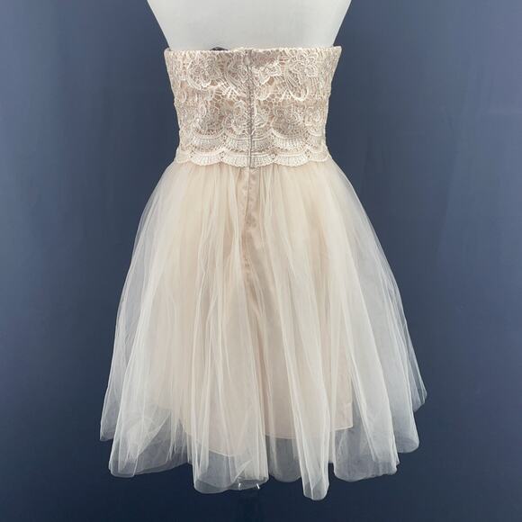 London Dress Co Francis Womens 8 Nude/Peach Lace Tulle Balletcore Coquette Busti - Picture 4 of 9